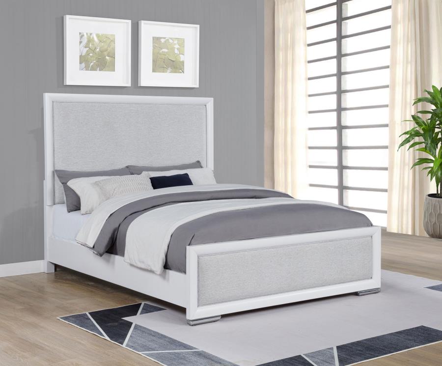 Gracemont 57-Inch Queen Panel Bed Grey And White