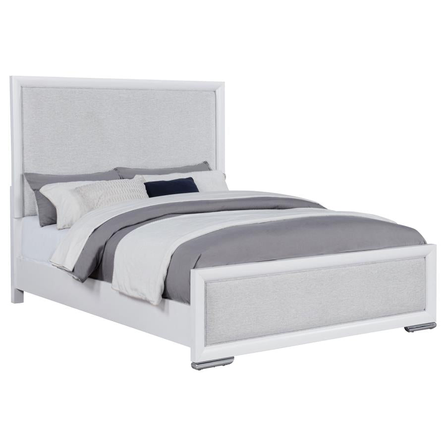 Gracemont 57-Inch Queen Panel Bed Grey And White