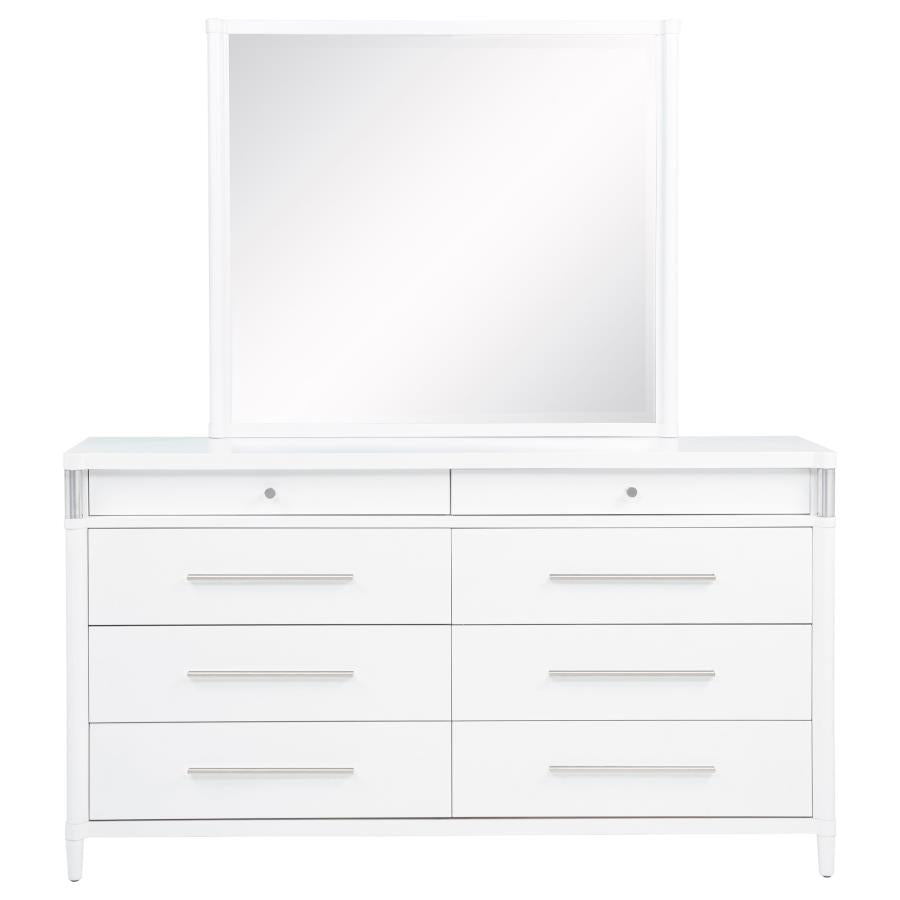 Gracemont 8-Drawer Bedroom Dresser With Mirror White