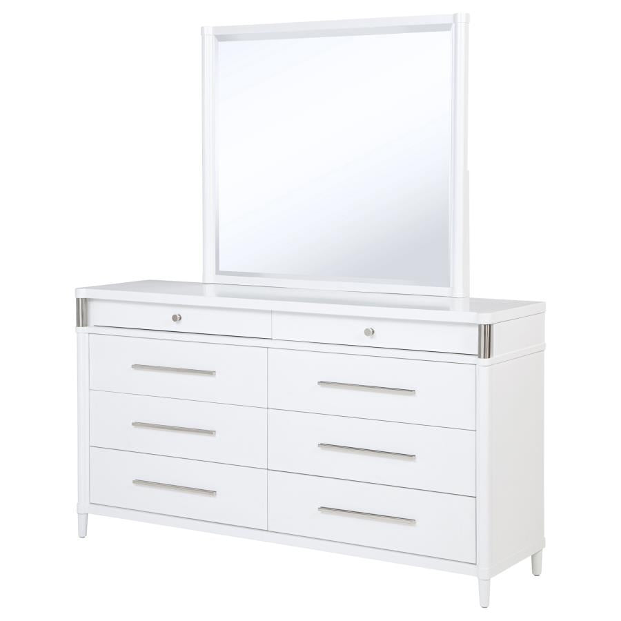 Gracemont 8-Drawer Bedroom Dresser With Mirror White