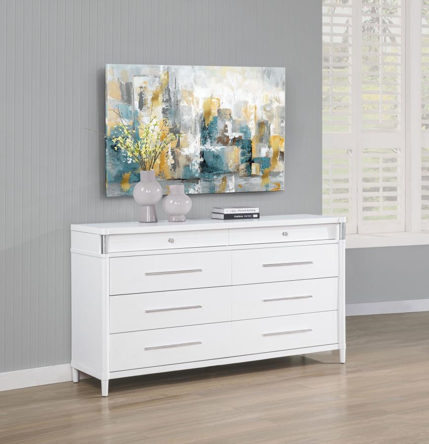 Gracemont 8-Drawer Bedroom Dresser Cabinet White