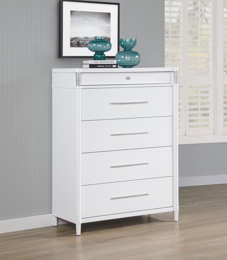 Gracemont 5-Drawer Bedroom Chest Of Drawers White