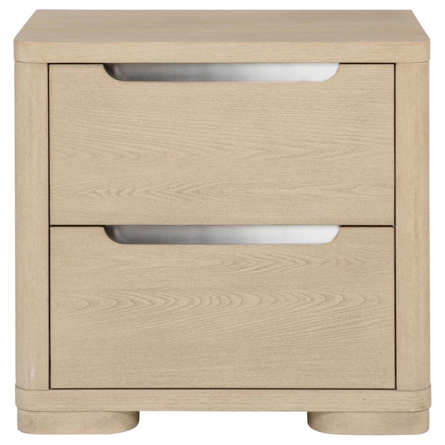 Ladera 2-Drawer Nightstand Bedside Table Light Elm