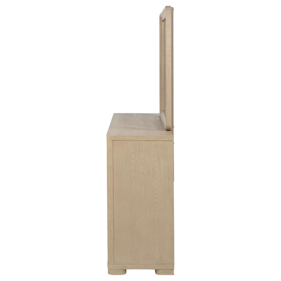 Ladera 6-Drawer Bedroom Dresser And Mirror Light Elm