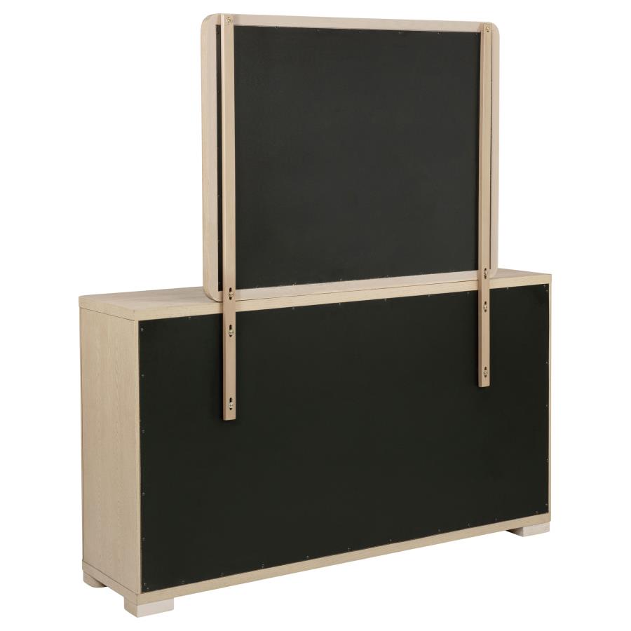 Ladera 6-Drawer Bedroom Dresser And Mirror Light Elm