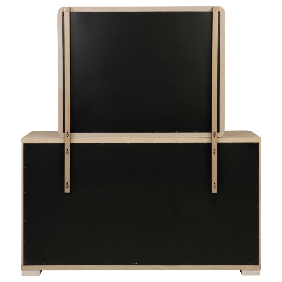 Ladera 6-Drawer Bedroom Dresser And Mirror Light Elm