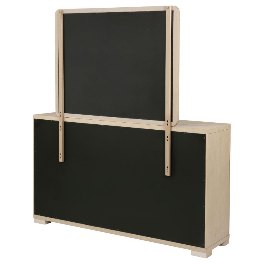 Ladera 6-Drawer Bedroom Dresser And Mirror Light Elm