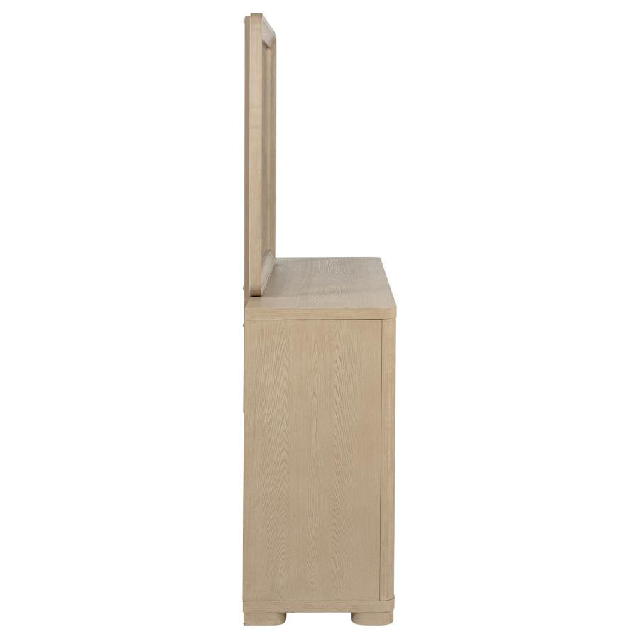 Ladera 6-Drawer Bedroom Dresser And Mirror Light Elm