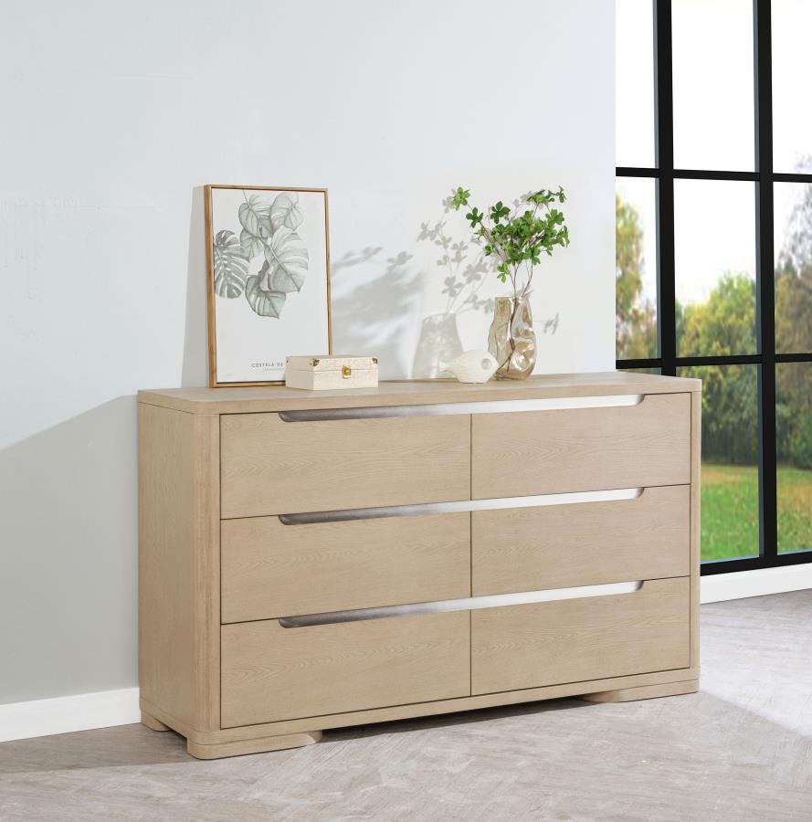 Ladera 6-Drawer Bedroom Dresser Light Elm