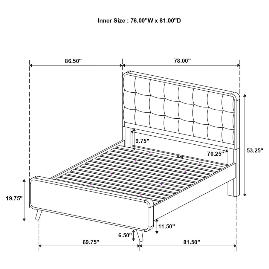 Robyn 5-Piece Eastern King Bedroom Set Light Ash