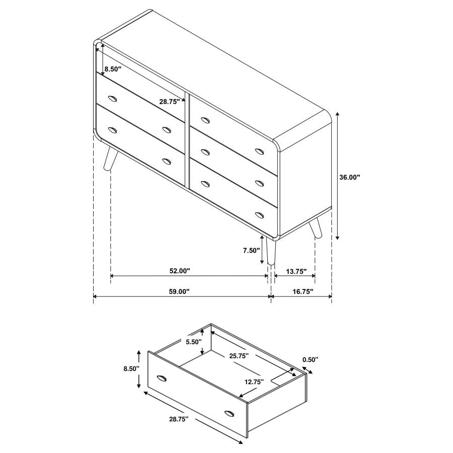 Robyn 5-Piece Eastern King Bedroom Set Light Ash
