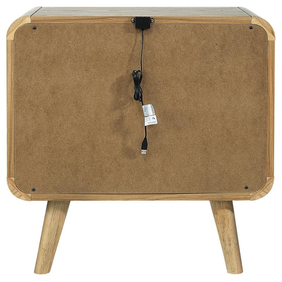 Robyn 2-Drawer Nightstand Bedside Table Light Ash