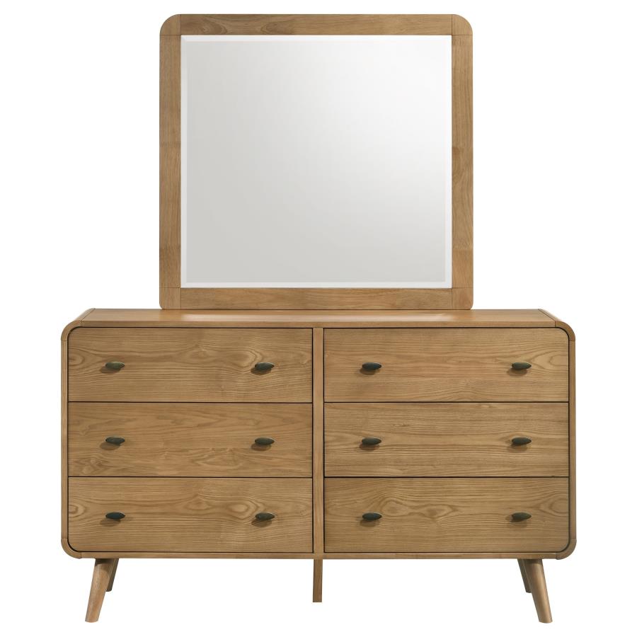 Robyn 6-Drawer Bedroom Dresser And Mirror Light Ash