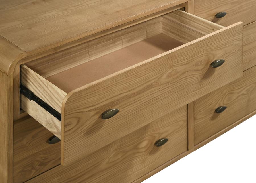 Robyn 6-Drawer Bedroom Dresser And Mirror Light Ash