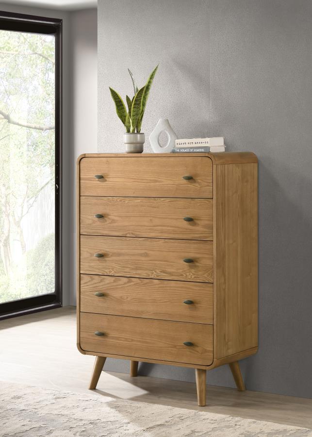 Robyn 5-Drawer Bedroom Chest Of Drawers Light Ash