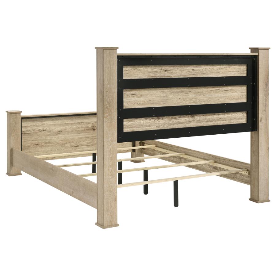 Oakglen 55-Inch Eastern King Panel Bed Weathered Oak