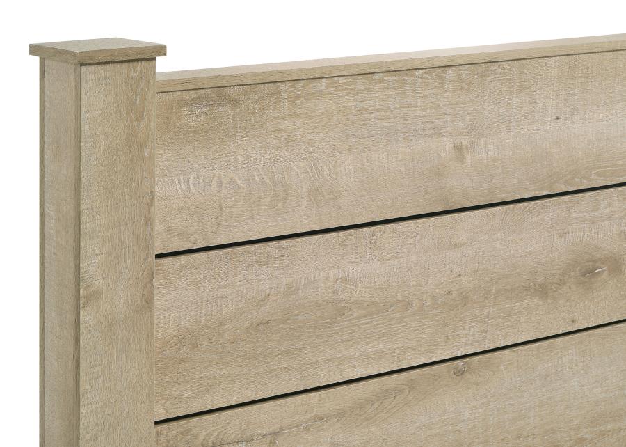 Oakglen 55-Inch Eastern King Panel Bed Weathered Oak