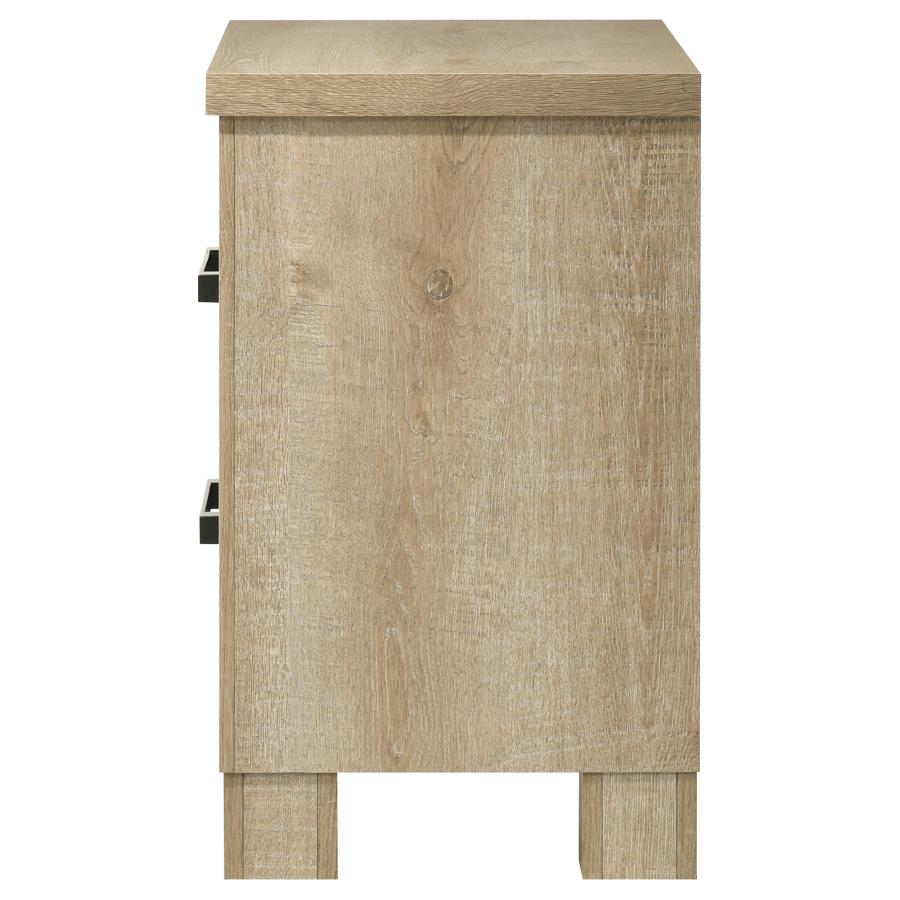 Oakglen 2-Drawer Nightstand Bedside Table Weathered Oak