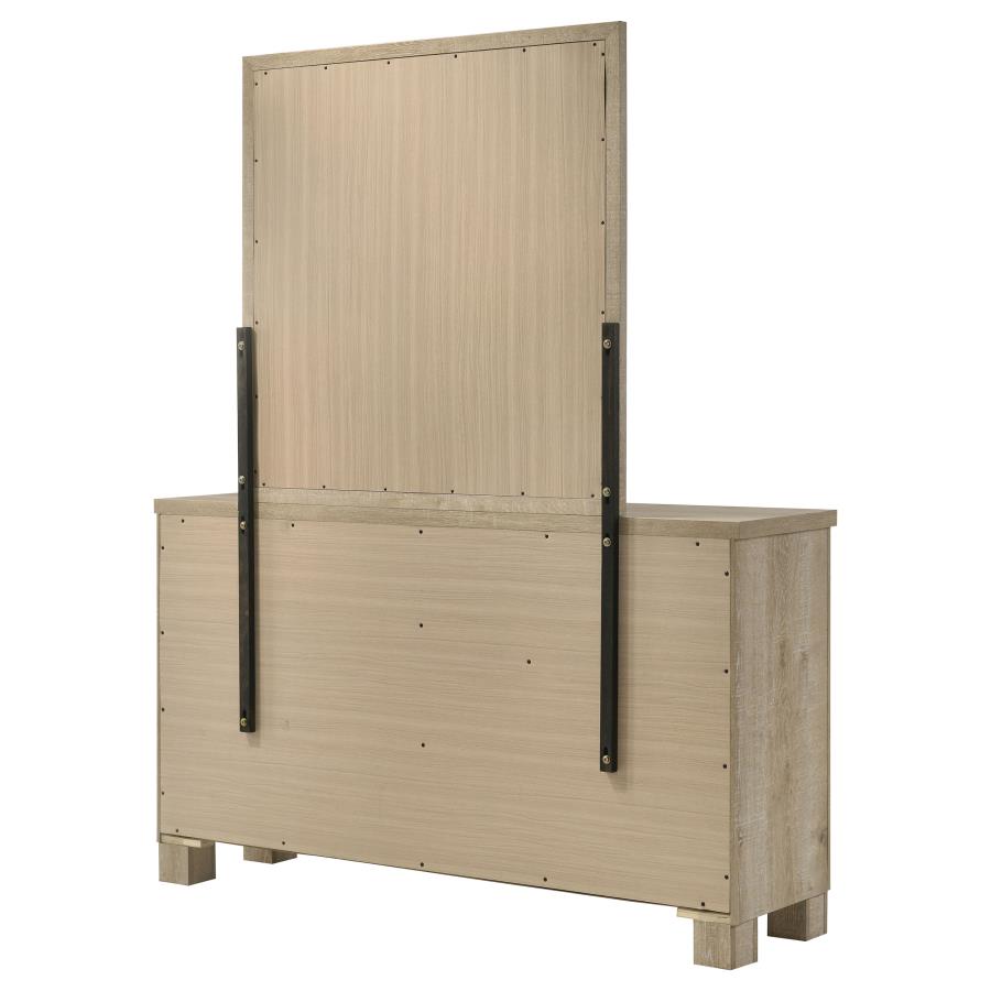 Oakglen 6-Drawer Bedroom Dresser And Mirror Weathered Oak