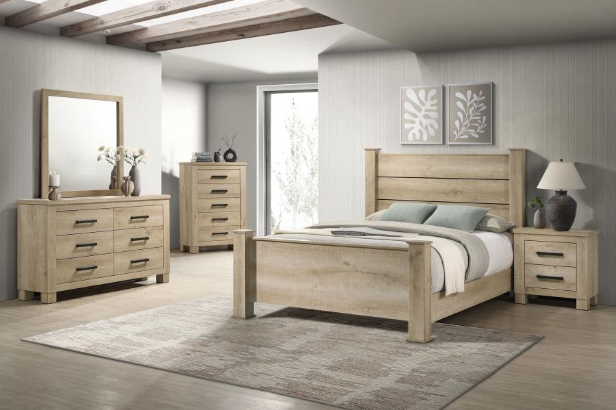 Oakglen 6-Drawer Bedroom Dresser And Mirror Weathered Oak