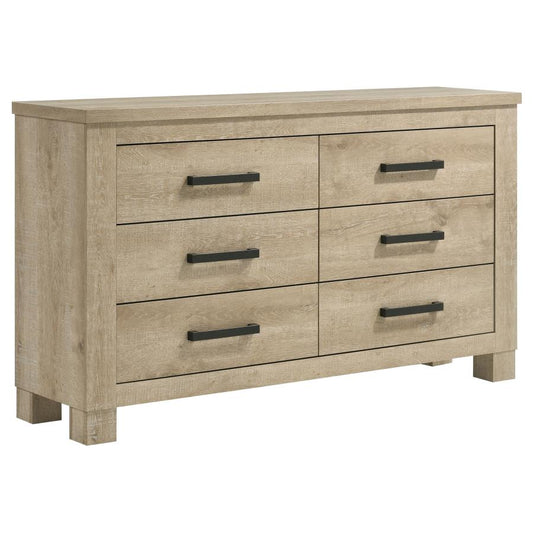 Oakglen 6-Drawer Bedroom Dresser Weathered Oak