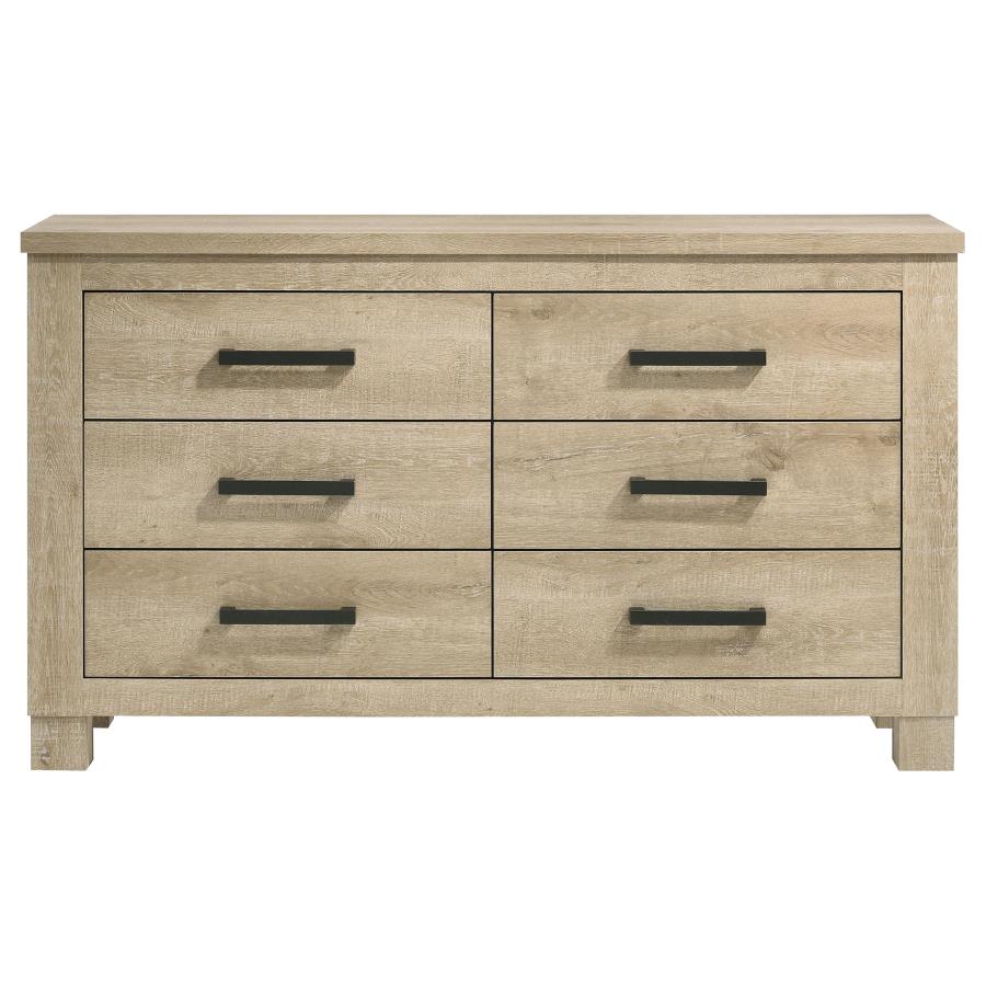 Oakglen 6-Drawer Bedroom Dresser Weathered Oak