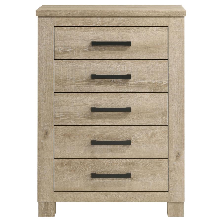 Oakglen 5-Drawer Bedroom Chest Of Drawers Weathered Oak