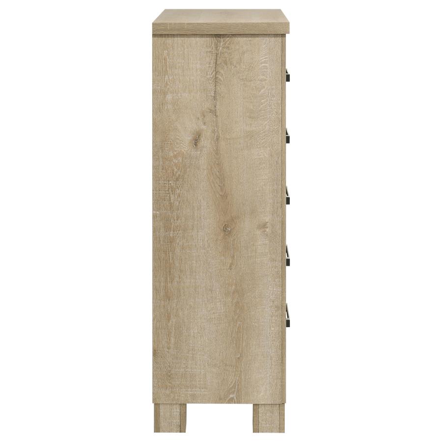 Oakglen 5-Drawer Bedroom Chest Of Drawers Weathered Oak