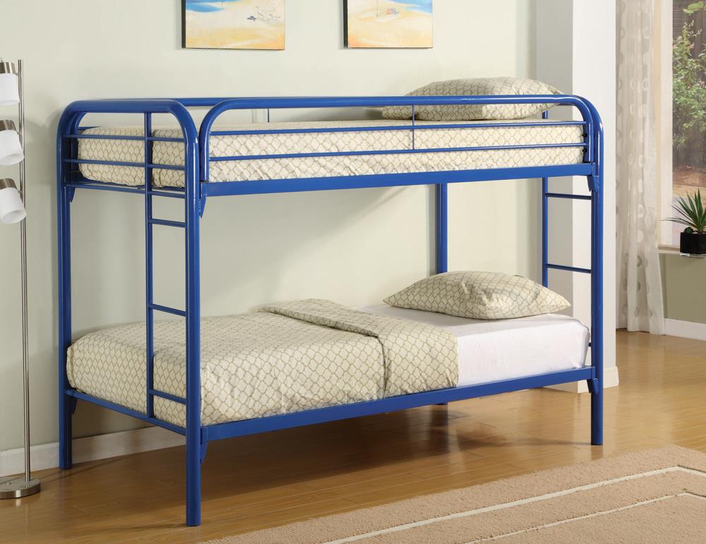 Morgan  Twin-over-Twin Blue Bunk Bed - ATL FURNITURE