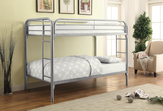 Morgan  Twin-over-Twin Silver Bunk Bed - ATL FURNITURE