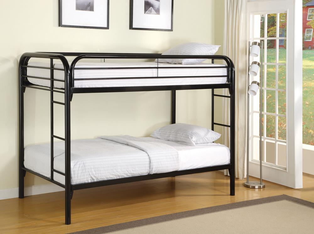 G2256 Contemporary Twin Black Metal Bunk Bed - ATL FURNITURE