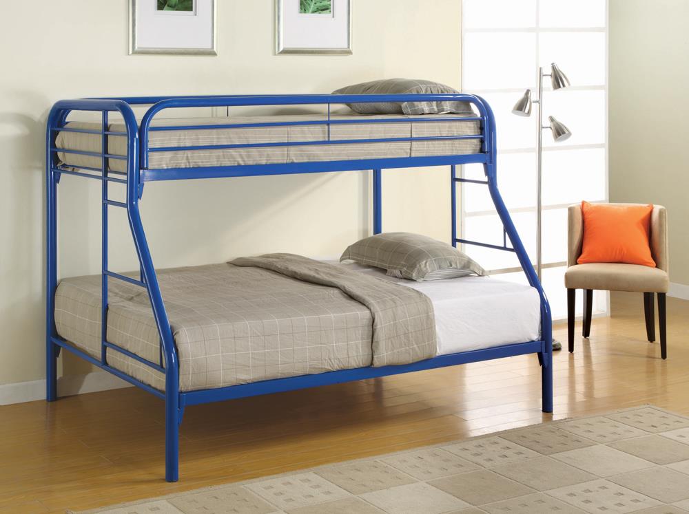 Morgan  Twin-over-Full Blue Bunk Bed - ATL FURNITURE