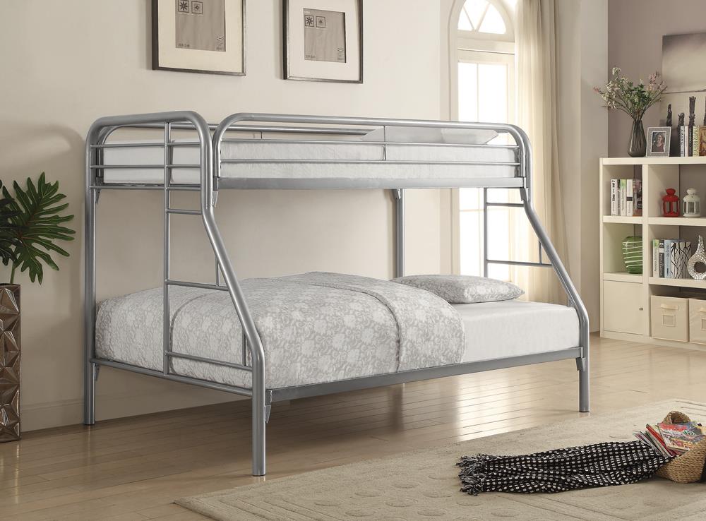 Morgan  Twin-over-Full Silver Bunk Bed - ATL FURNITURE