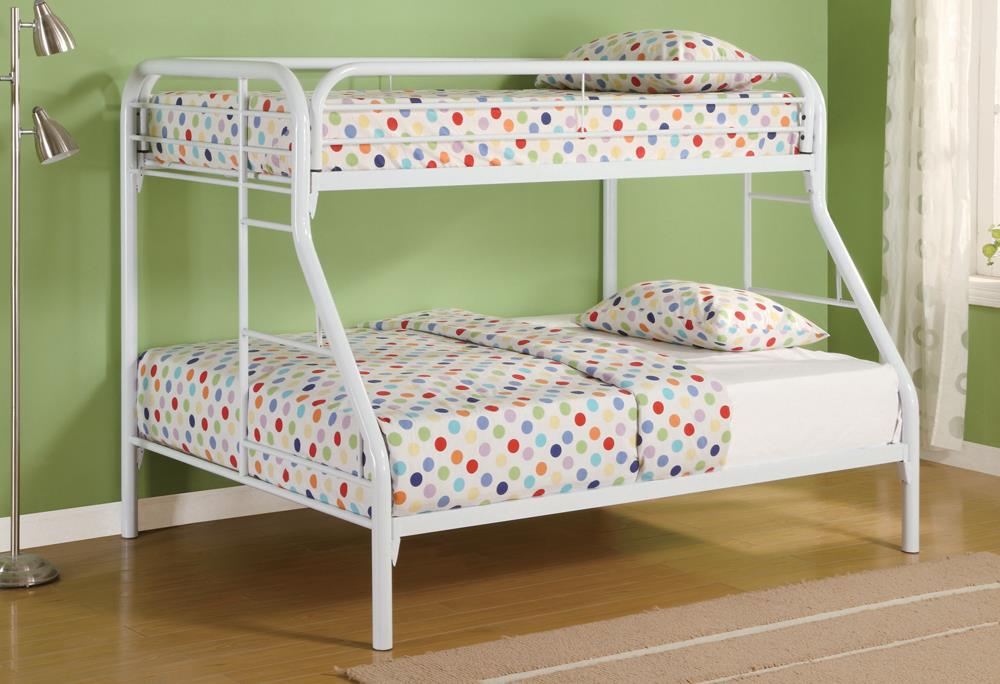 Morgan  Twin-over-Full White Bunk Bed - ATL FURNITURE