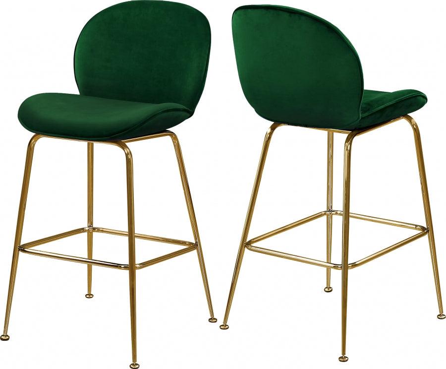 Meridian Furniture - Paris Counter Stool In Green (Set Of 2) - 787Green-C - ATL FURNITURE