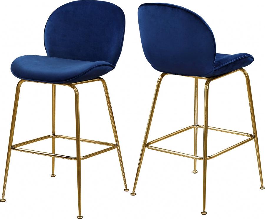 Meridian Furniture - Paris Counter Stool In Navy (Set Of 2) - 787Navy-C - ATL FURNITURE