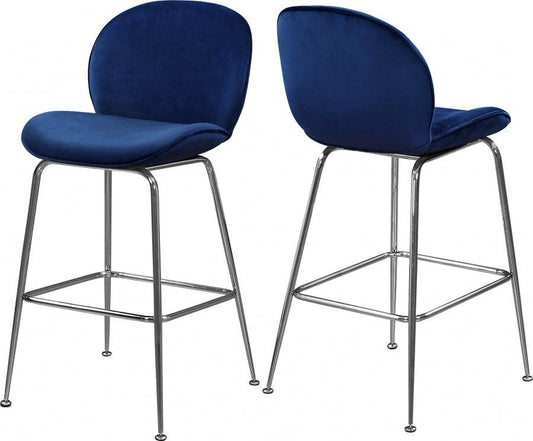 Meridian Furniture - Paris Counter Stool Set Of 2 In Navy - 788Navy-C - ATL FURNITURE