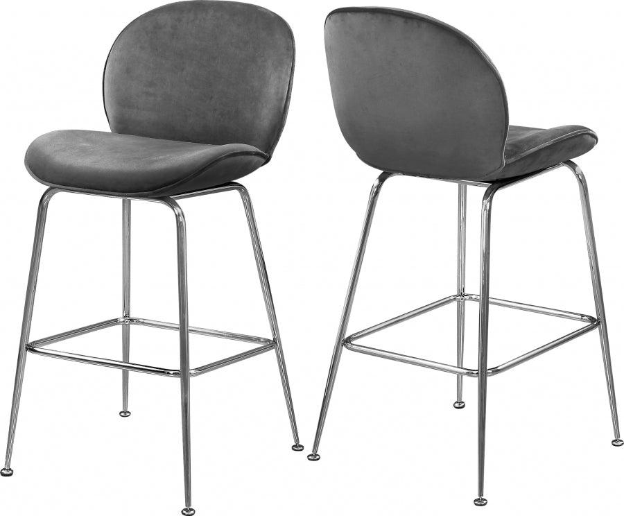 Meridian Furniture - Paris Counter Stool Set Of 2 In Grey - 788Grey-C - ATL FURNITURE