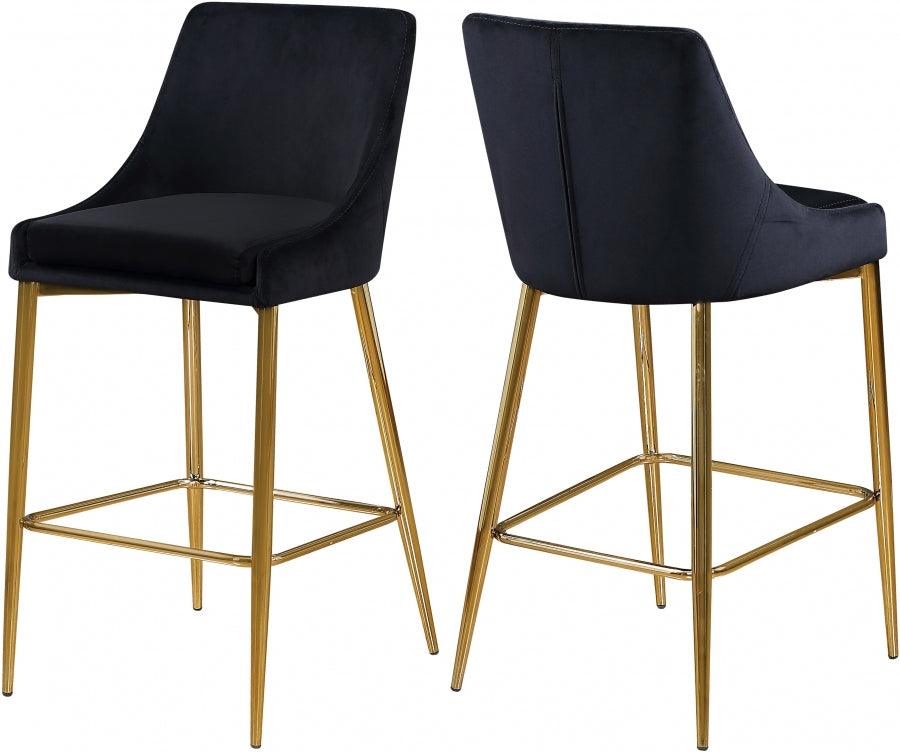 Meridian Furniture - Karina Counter Stool Set Of 2 In Black - 789Black-C - ATL FURNITURE