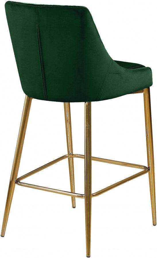 Meridian Furniture - Karina Velvet Counter Stool Set Of 2 In Green - 789Green-C - ATL FURNITURE