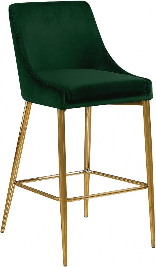 Meridian Furniture - Karina Velvet Counter Stool Set Of 2 In Green - 789Green-C - ATL FURNITURE