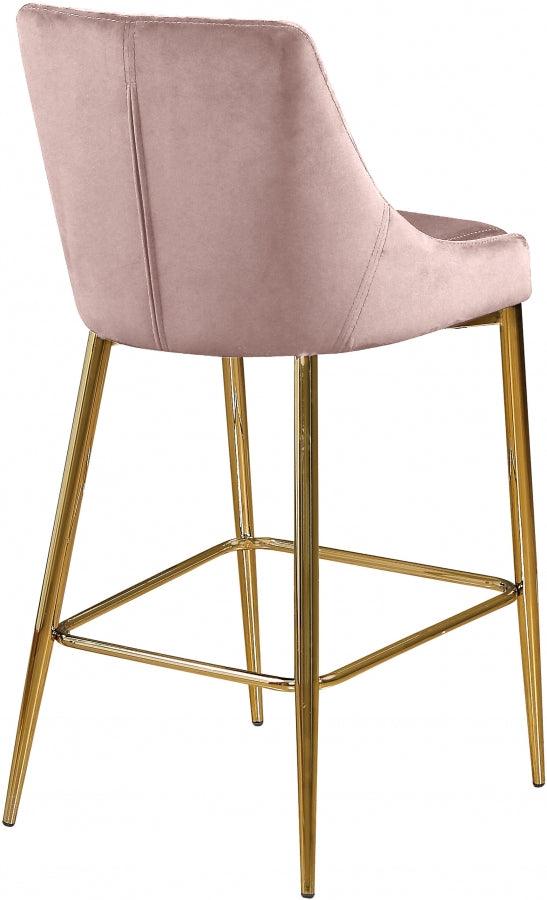 Meridian Furniture - Karina Velvet Counter Stool Set Of 2 In Pink - 789Pink-C - ATL FURNITURE