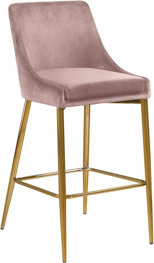 Meridian Furniture - Karina Velvet Counter Stool Set Of 2 In Pink - 789Pink-C - ATL FURNITURE