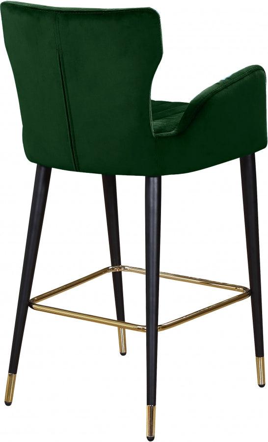 Meridian Furniture - Luxe Velvet Counter Stool Set Of 2 In Green - 792Green-C - ATL FURNITURE