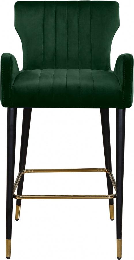 Meridian Furniture - Luxe Velvet Counter Stool Set Of 2 In Green - 792Green-C - ATL FURNITURE