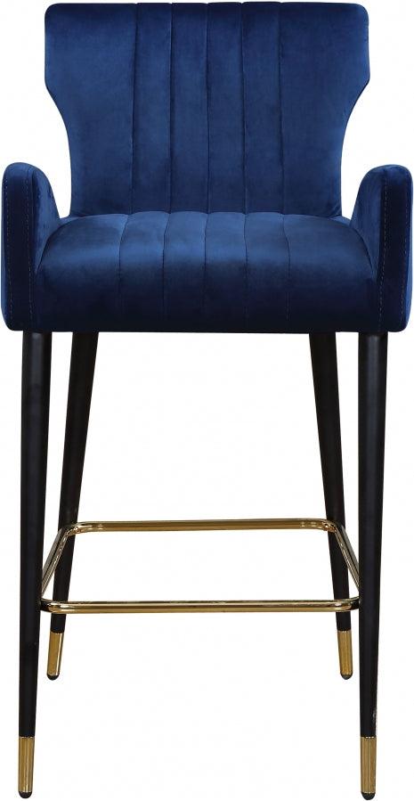 Meridian Furniture - Luxe Velvet Counter Stool Set Of 2 In Navy - 792Navy-C - ATL FURNITURE