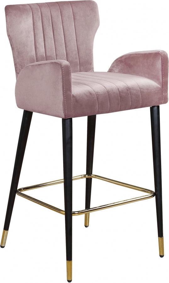 Meridian Furniture - Luxe Velvet Counter Stool Set Of 2 In Pink - 792Pink-C - ATL FURNITURE