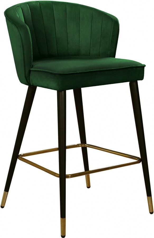 Meridian Furniture - Cassie Velvet Counter Stool Set Of 2 In Green - 793Green-C - ATL FURNITURE