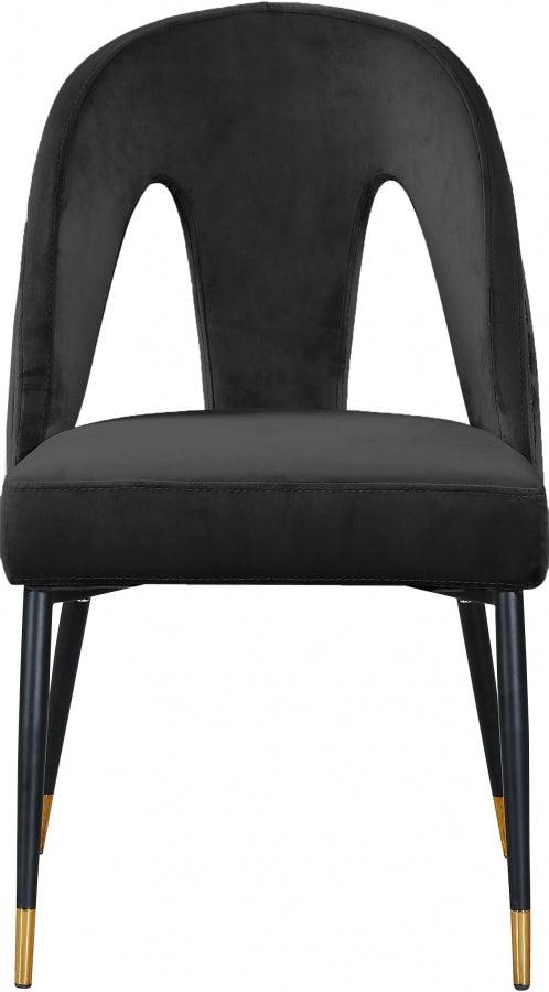 Akoya Velvet Dining Chair Set Of 2 In Black - 794Black-C - ATL FURNITURE