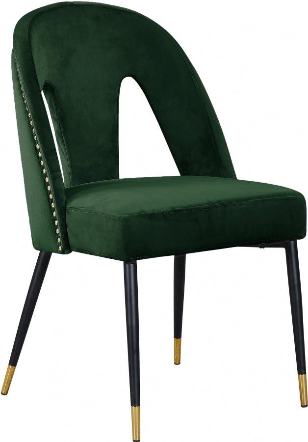 Akoya Velvet Dining Chair Set Of 2 In Green - 794Green-C - ATL FURNITURE